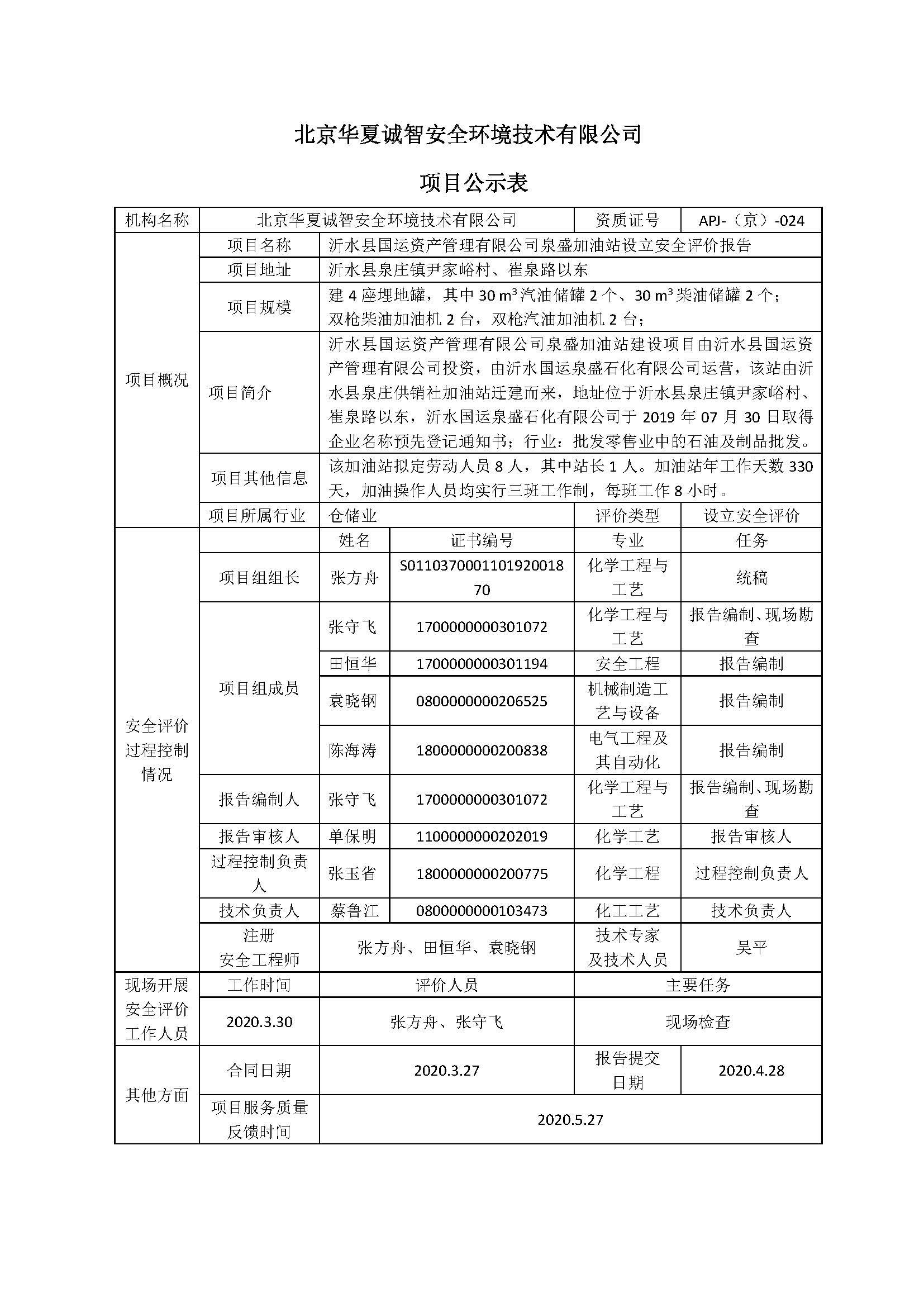 泉盛公示表